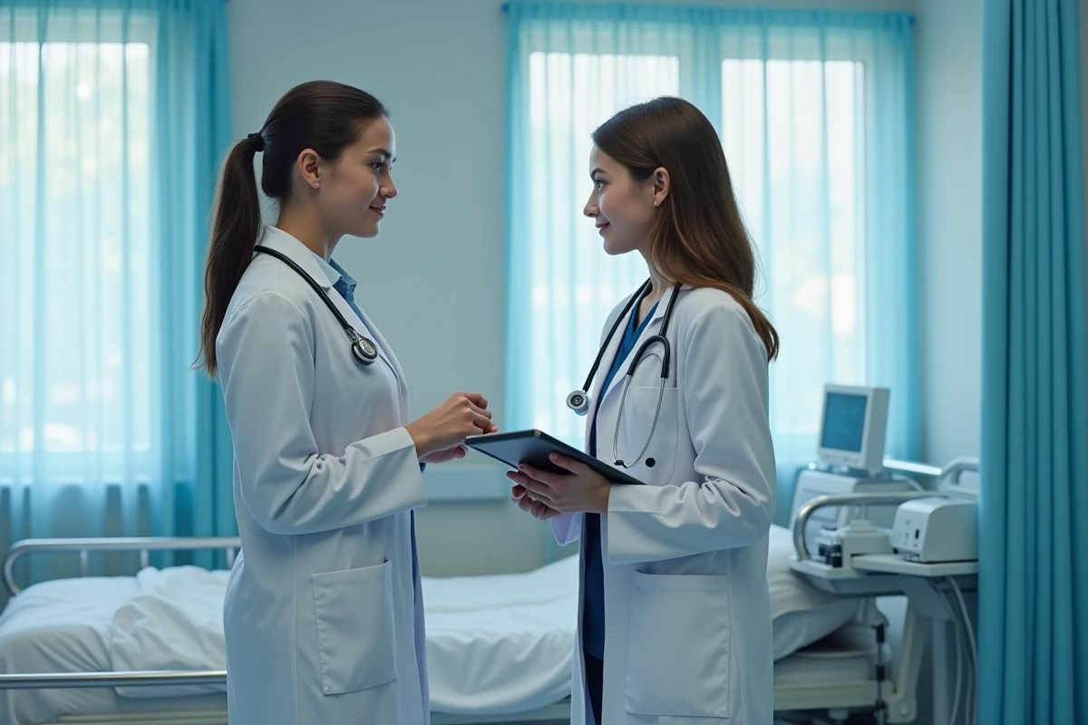 Jeune femme médecin avec patient adolescent à l