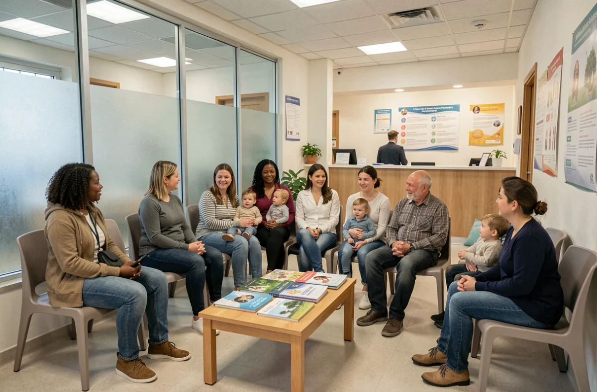 Salle d'attente de la maison médicale pour enfants et familles à Montbrison